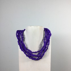 Collana in tessuto viola